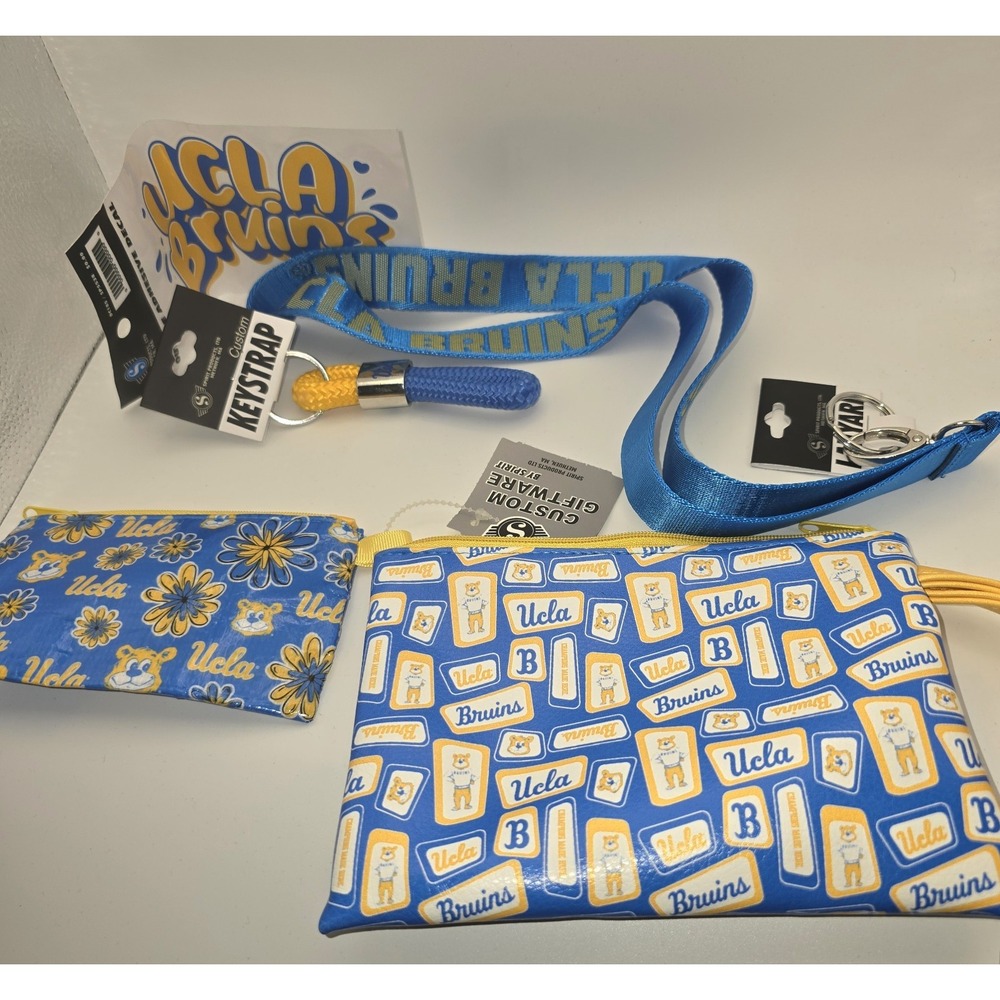 UCLA Bruins Spirit Products Vegan Leather Wristlet Lanyard Keystrap -2189